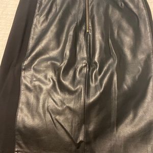 Black faux leather skirt